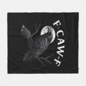 Gothic F-Caw-F Humor Funny Crow Fleecedecke (Vorderseite (Horizontal))