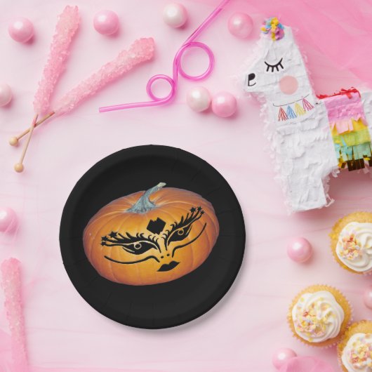 Gothic Face Jack-O-Lantern Pappteller (Party)