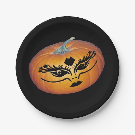 Gothic Face Jack-O-Lantern Pappteller (Vorderseite)