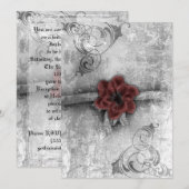 Gothic Faded Red Floral Wedding Accessories Set Einladung (Vorne/Hinten)