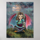 Gothic Fairy and Dragon Fantasy Art Poster (Vorne)