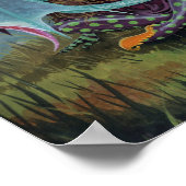 Gothic Fairy and Dragon Fantasy Art Poster (Ecke)