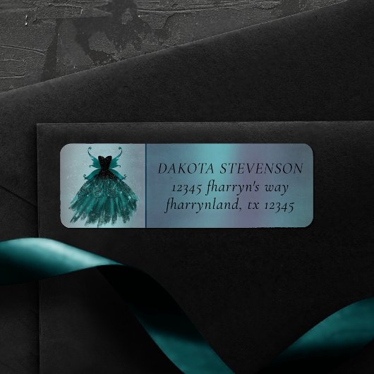 Gothic Fairy Aquamarin Gown | Deep Midnight Green