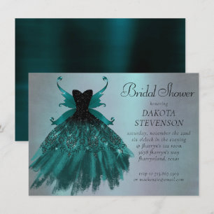 Gothic Fairy Aquamarin Gown Deep Midnight Green Einladung
