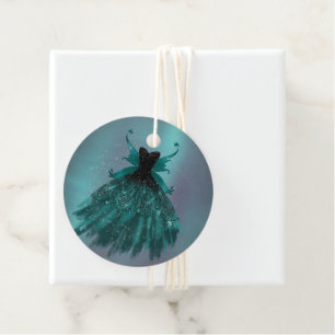 Gothic Fairy Aquamarin Gown Deep Midnight Green Geschenkanhänger