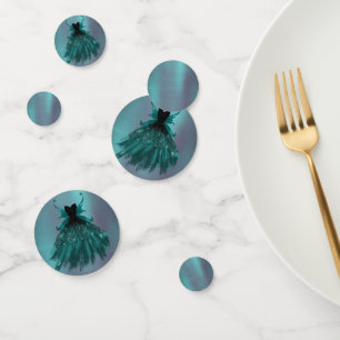 Gothic Fairy Aquamarin Gown Deep Midnight Green Konfetti