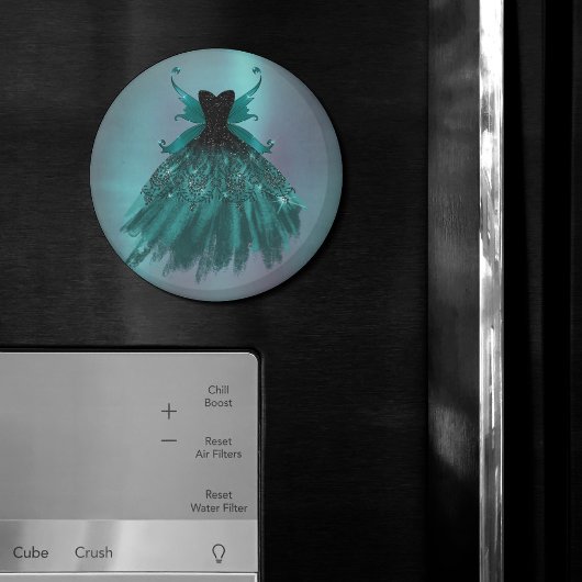 Gothic Fairy Aquamarin Gown | Deep Midnight Green Magnet