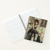 Gothic Fairy & Black Cat Quirky Halloween Art Notizblock (Innenseite)