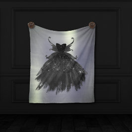 Gothic Fairy Black Gown | Vampy Glam Goth Sheen Fleecedecke