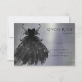 Gothic Fairy Black Gown | Vampy Glam Goth Sheen RSVP Karte (Vorderseite)