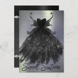 Gothic Fairy Black Gown | Vampy Goth Glam Sheen Einladung