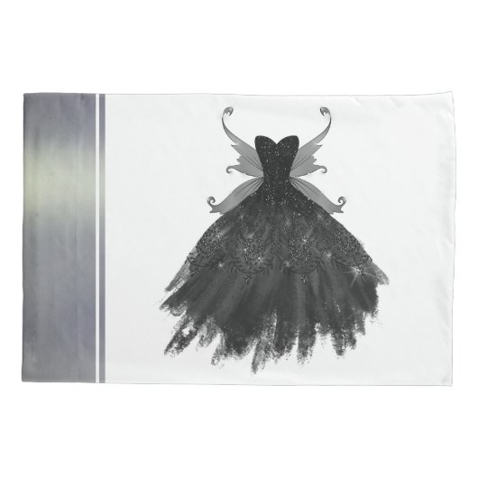 Gothic Fairy Black Gown | Vampy Goth Glam Sheen Kissenbezug (Rückseite)