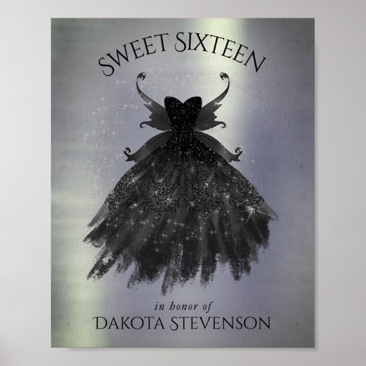 Gothic Fairy Black Gown | Vampy Goth Glam Sheen Poster (Vorne)