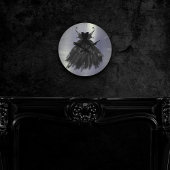 Gothic Fairy Black Gown | Vampy Goth Glam Sheen Runde Wanduhr
