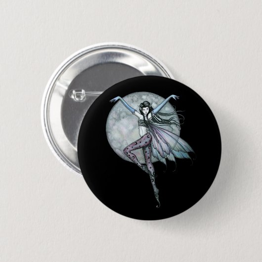 Gothic Fairy Button, Button Full Moon Fairy (Vorne & Hinten)