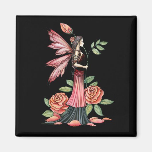 Gothic Fairy Button Button Rose Fairy Magnet (Vorne)