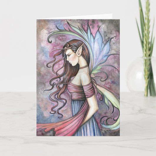 Gothic Fairy Card Wasserfarbenfrohe Fairy Karte (Vorderseite)