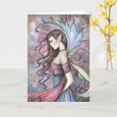 Gothic Fairy Card Wasserfarbenfrohe Fairy Karte (Gelbe Blume)