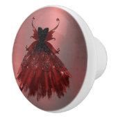 Gothic Fairy Crimson Gown | Deep Radiant Red Sheen Keramikknauf (Rechts)