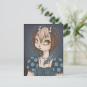 Gothic Fairy Dragon in blue postcard Postkarte (Stehend Vorderseite)