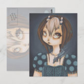 Gothic Fairy Dragon in blue postcard Postkarte (Vorne/Hinten)