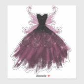 Gothic Fairy Fuchsia Gown | Punk Rock Pink Magenta Aufkleber (Blatt)