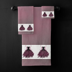 Gothic Fairy Fuchsia Gown Punk Rock Pink Magenta Badhandtuch Set