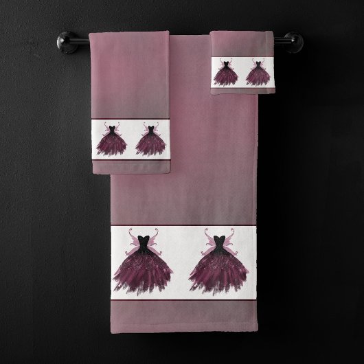 Gothic Fairy Fuchsia Gown | Punk Rock Pink Magenta Badhandtuch Set