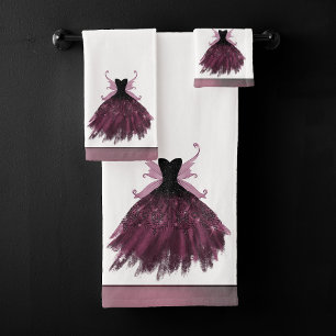 Gothic Fairy Fuchsia Gown Punk Rock Pink Magenta Badhandtuch Set