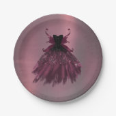 Gothic Fairy Fuchsia Gown | Punk Rock Pink Magenta Pappteller (Vorderseite)