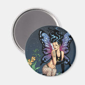 Gothic Fairy Grave sitzend mit Tränen von Al Rio Magnet (Vorderseite/Rückseite)