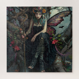 Gothic Fairy in einem Baum Puzzle