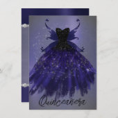 Gothic Fairy Indigo Gown | Deep Royal Lila Sheen Einladung (Vorne/Hinten)