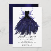 Gothic Fairy Indigo Gown | Deep Royal Lila Sheen Einladung (Vorne/Hinten)