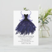 Gothic Fairy Indigo Gown | Deep Royal Lila Sheen Einladung (Stehend Vorderseite)