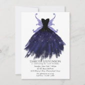 Gothic Fairy Indigo Gown | Deep Royal Lila Sheen Einladung (Vorderseite)