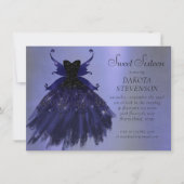 Gothic Fairy Indigo Gown | Deep Royal Lila Sheen Einladung (Vorderseite)