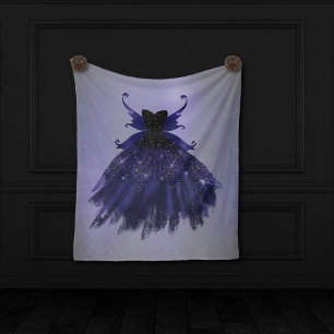 Gothic Fairy Indigo Gown Deep Royal Lila Sheen Fleecedecke
