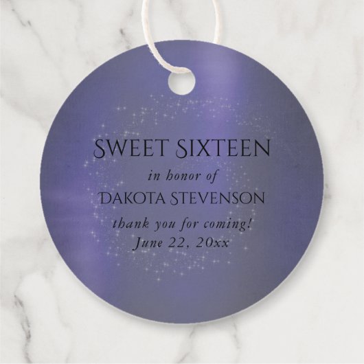 Gothic Fairy Indigo Gown | Deep Royal Lila Sheen Geschenkanhänger (Rückseite)