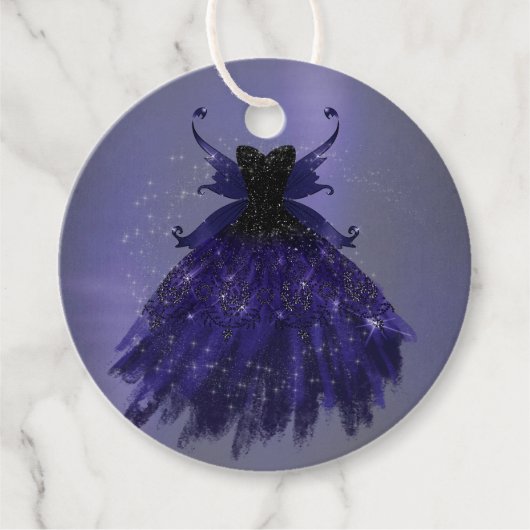 Gothic Fairy Indigo Gown | Deep Royal Lila Sheen Geschenkanhänger (Vorderseite)