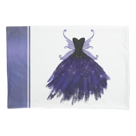 Gothic Fairy Indigo Gown | Deep Royal Lila Sheen Kissenbezug (Vorderseite)