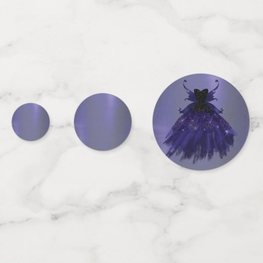 Gothic Fairy Indigo Gown | Deep Royal Lila Sheen Konfetti (Rückseiten)