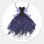 Gothic Fairy Indigo Gown | Royal Lila Vielen Dank Runder Aufkleber (Vorderseite)