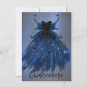 Gothic Fairy Navy Gown | Deep Cobalt Blue Sheen Einladung (Vorderseite)