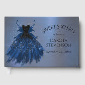Gothic Fairy Navy Gown | Deep Cobalt Blue Sheen Gästebuch (Vorderseite)