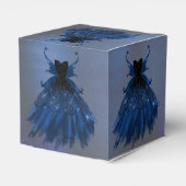 Gothic Fairy Navy Gown | Deep Cobalt Blue Sheen Geschenkschachtel (Rückseite)