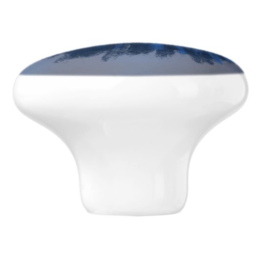 Gothic Fairy Navy Gown | Deep Cobalt Blue Sheen Keramikknauf (Seitenansicht)