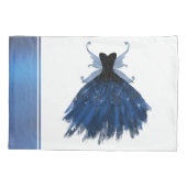 Gothic Fairy Navy Gown | Deep Cobalt Blue Sheen Kissenbezug (Rückseite)