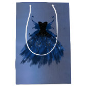 Gothic Fairy Navy Gown | Deep Cobalt Blue Sheen Mittlere Geschenktüte (Vorderseite)