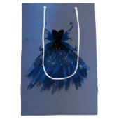 Gothic Fairy Navy Gown | Deep Cobalt Blue Sheen Mittlere Geschenktüte (Rückseite)